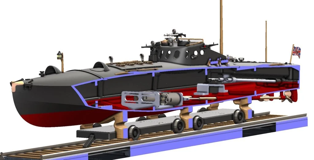 3D модель Торпедный катер Туполев Г-5 – Упрощённая версия - фото 83