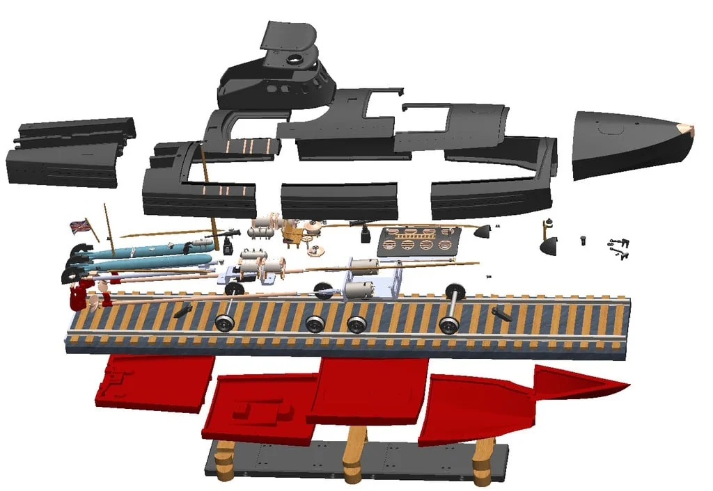 3D модель Торпедный катер Туполев Г-5 – Упрощённая версия - фото 101