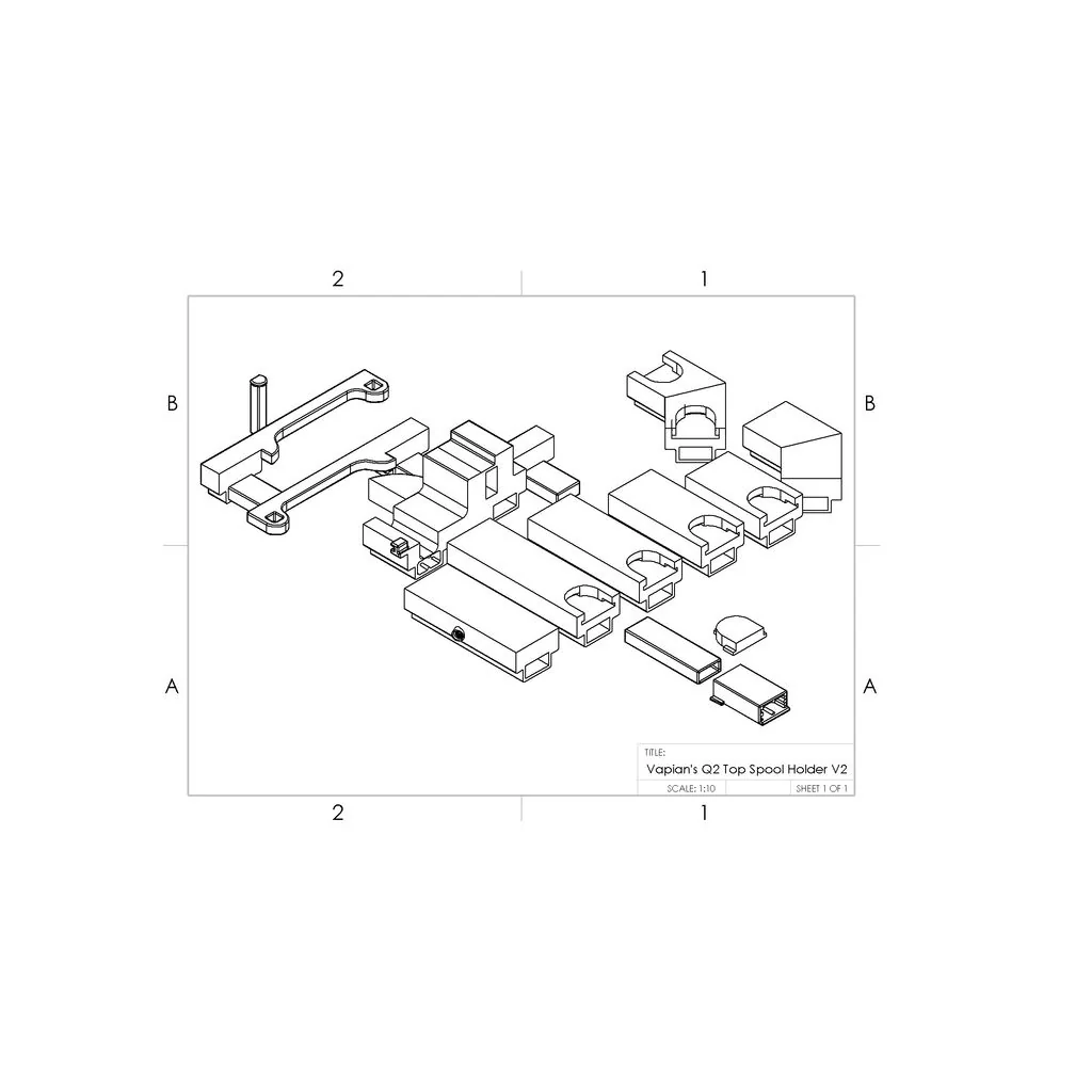 3D модель Держатель катушки для QiDi Q2/Q2C, версия 2 - фото 2