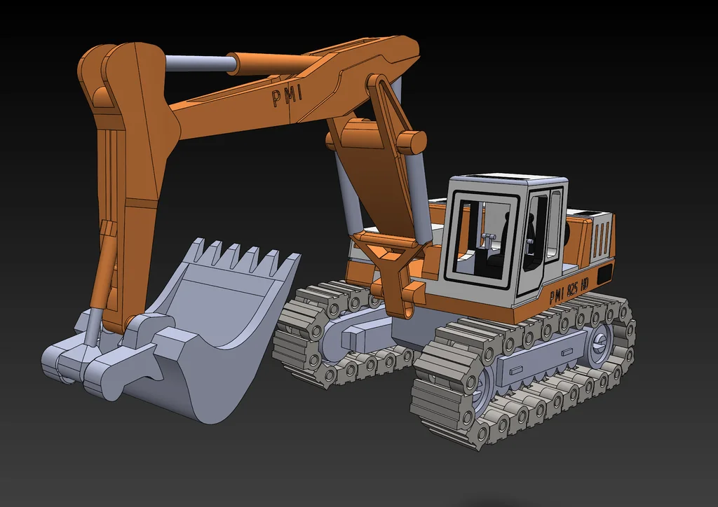 3D модель Модель экскаватора с подвижными частями - фото 2