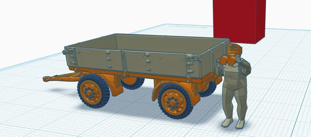 3D модель 3-тонний причіп Вермахту E-3 для FDM друку - фото 2