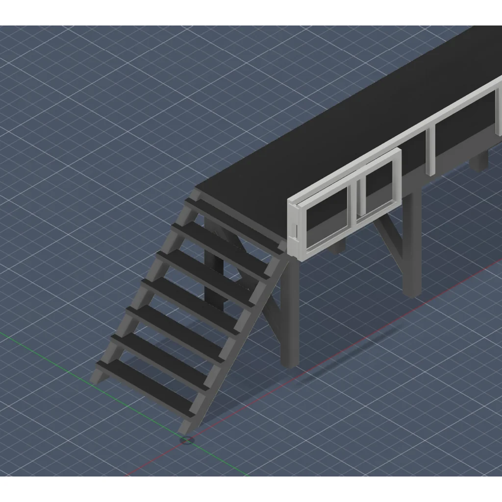 3D модель Платформа для обслуживания OO Gauge с перилами - фото 2