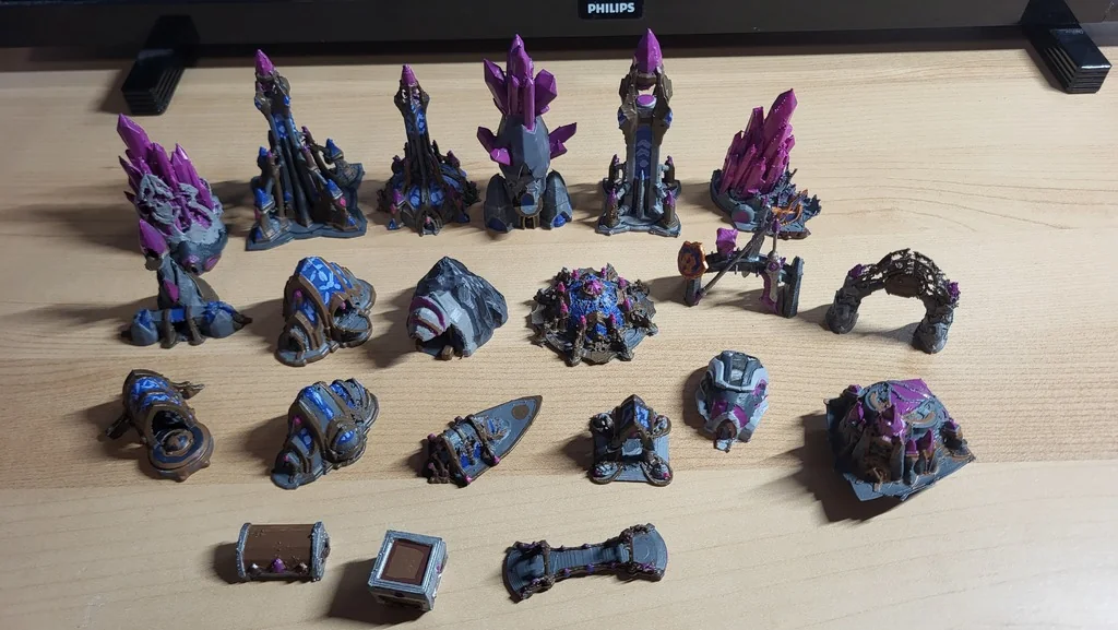 Модели зданий Драней для настольной игры Warcraft