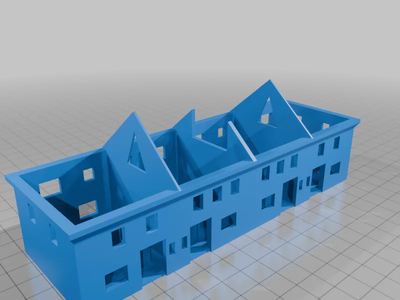 3D модель 4-ех квартирный дом в масштабе 1:160 - фото 3