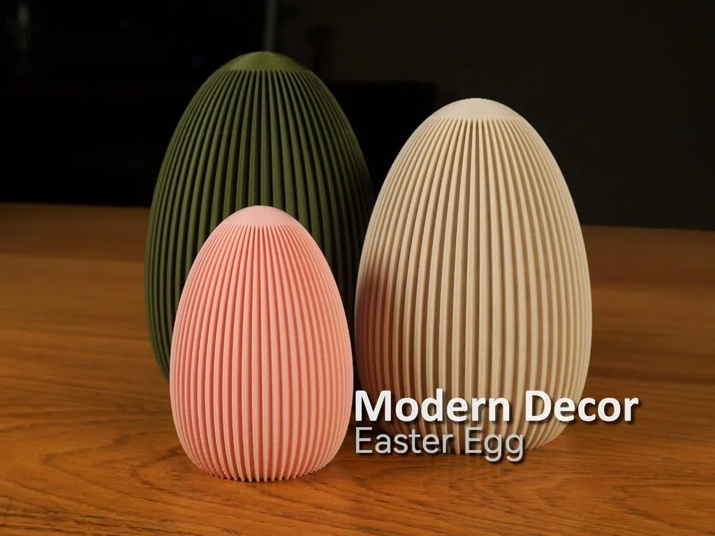 3D модель Современные декоративные яйца к Пасхе - Рифленые - фото 1