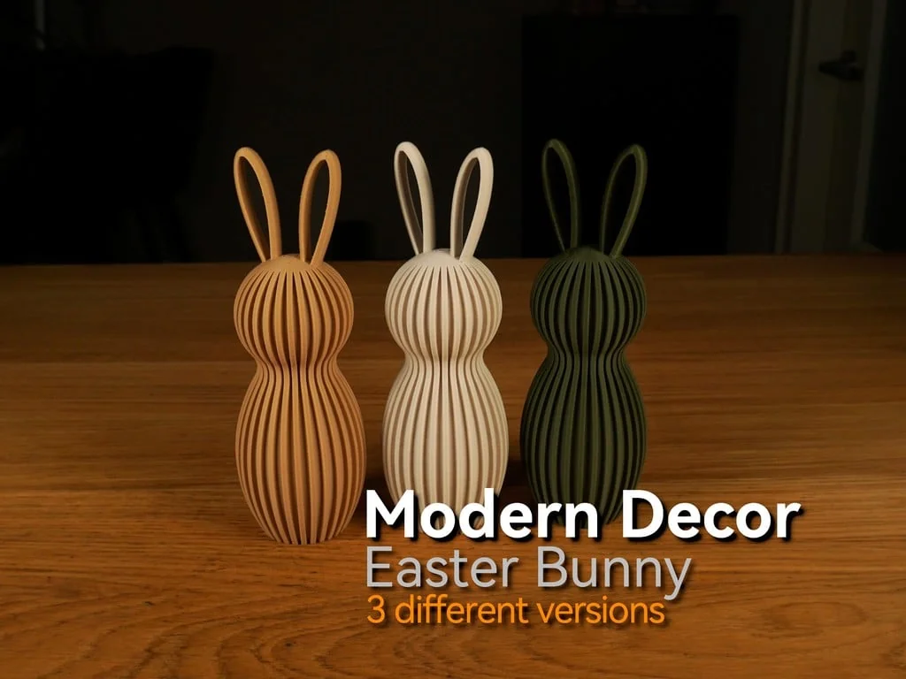 3D модель Современные декоративные пасхальные кролики без поддержки - фото 1