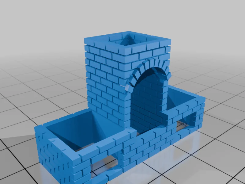 3D модель Модель кирпичного барбекю в масштабе 1:87 - фото 7