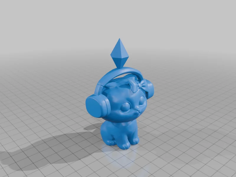 3D модель Котик из The Sims в наушниках | статическая модель - фото 3