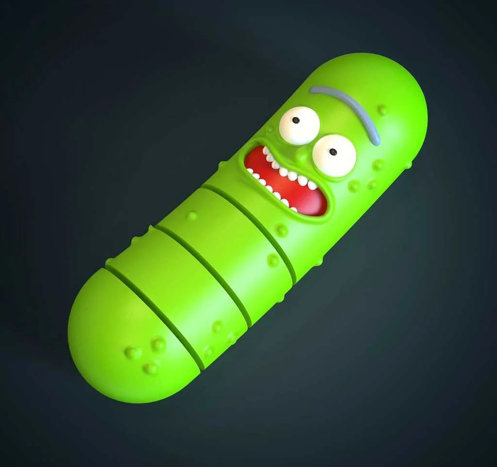 3D модель Многоцветный брелок "Огурец Рик" с подвижными элементами - фото 1