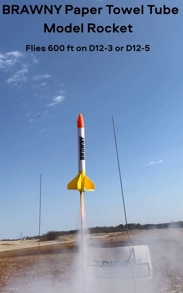 3D модель Модель ракеты из трубки от бумажных полотенец - фото 1