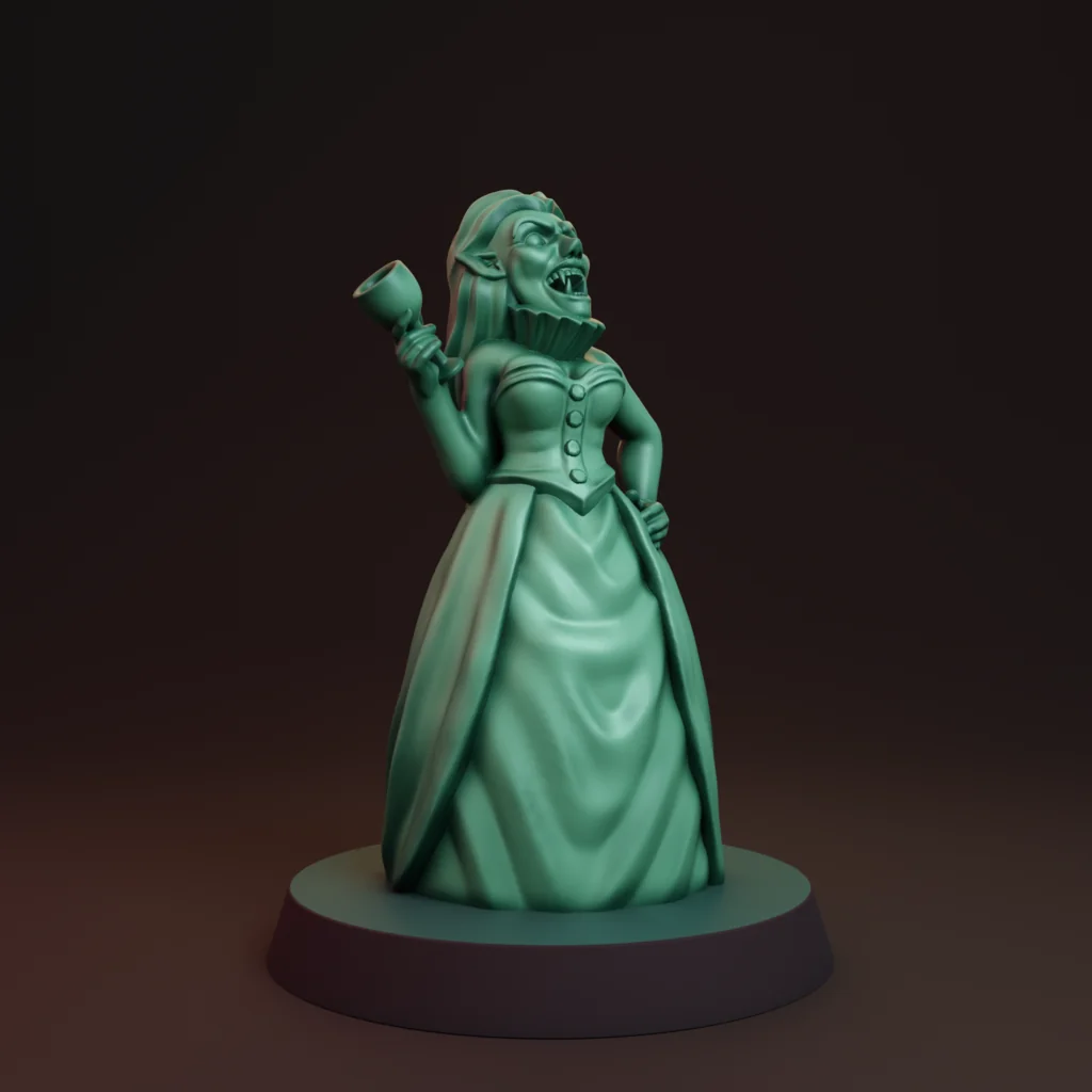 3D модель Миниатюра вампирской баронессы FDM без поддержки - фото 2