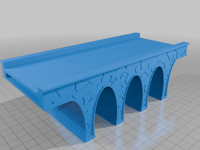 3D модель Модульный каменный арочный виадук N масштаба - фото 2