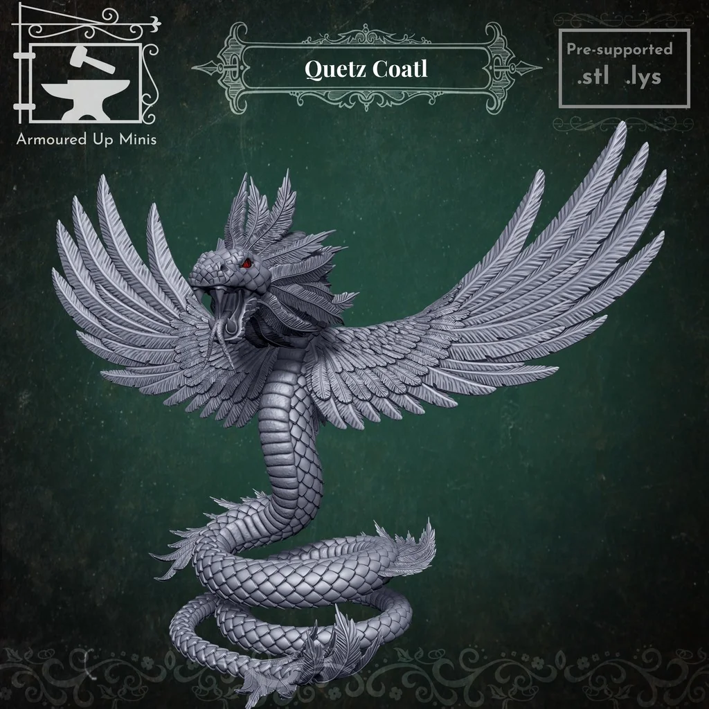 3D модель Миниатюра Quetz Coatl для настольных игр - фото 1