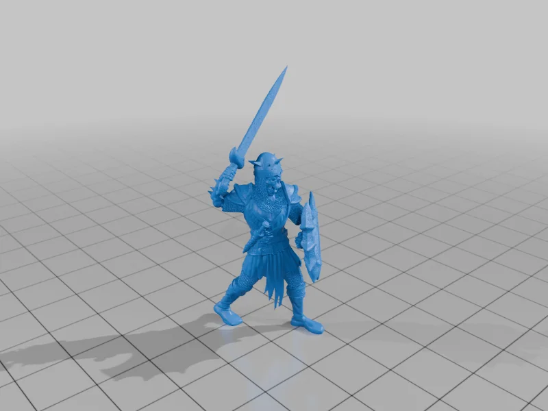 3D модель Скелетный чемпион - миниатюра для настольных ролевых игр - фото 2