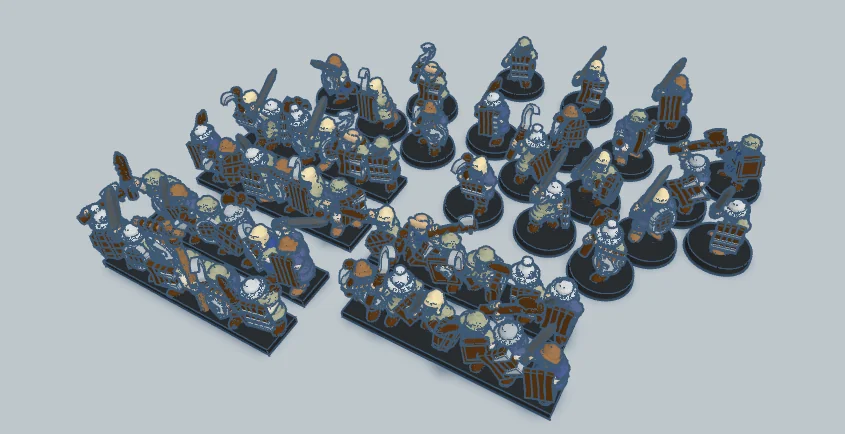 3D модель Милития Озерного Городка с Щитами (10мм) - фото 1