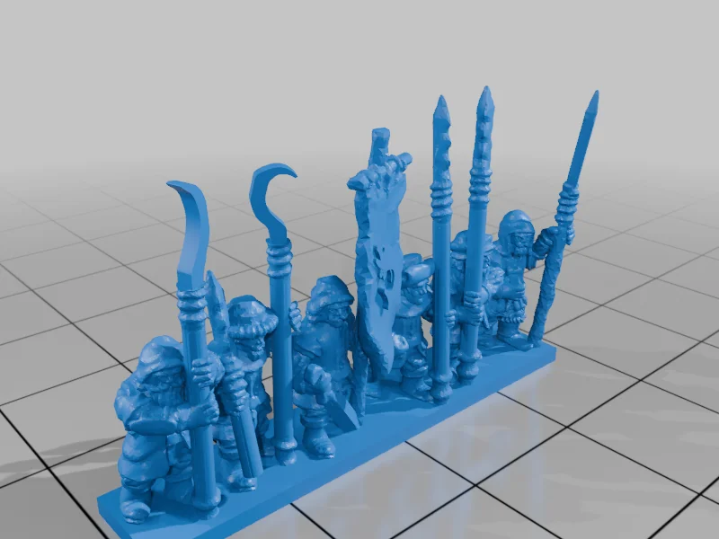 3D модель Lake-Town Militia Spearmen, 10mm Scale - фото 16