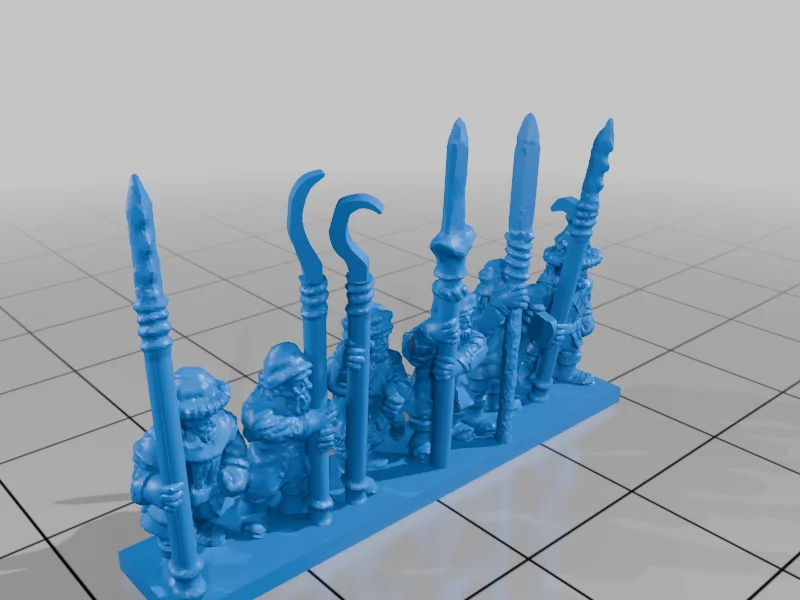 3D модель Lake-Town Militia Spearmen, 10mm Scale - фото 17