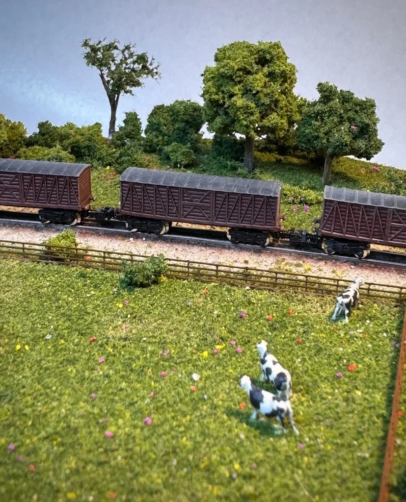 Модель вагонов для скота в масштабе T (1:450)