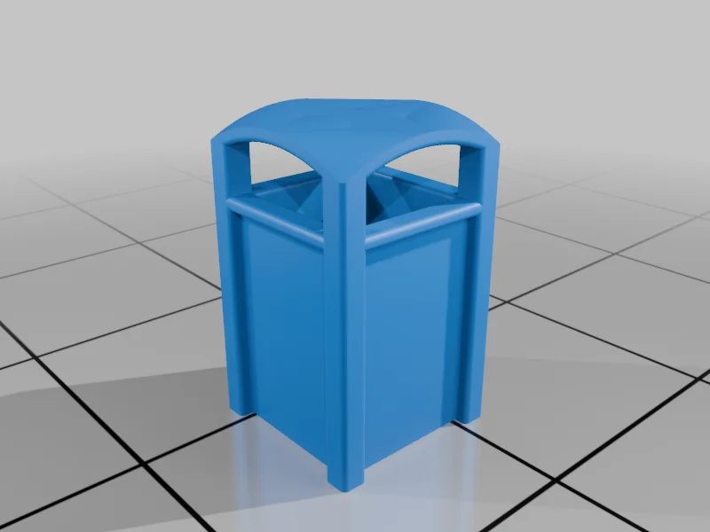 3D модель Модель мусорной корзины HO масштаба 1:87 - фото 2