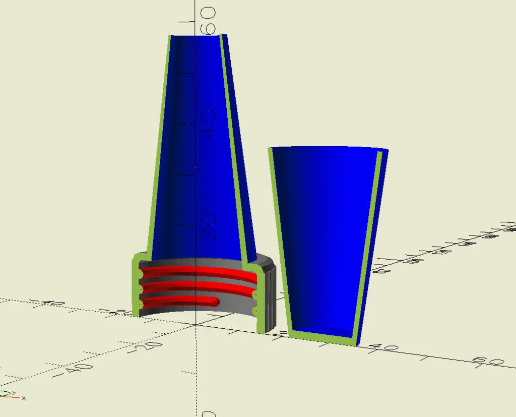 3D модель Параметрична кришка пляшки з налаштовуваним носиком - фото 3