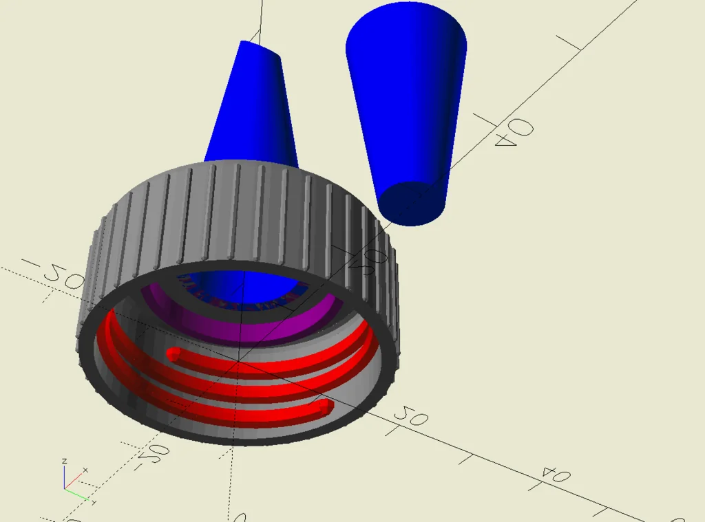 3D модель Параметрична кришка пляшки з налаштовуваним носиком - фото 4