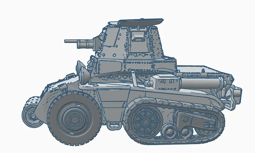 3D модель Бронированный автомобиль Citroen Kegresse P28 - фото 2