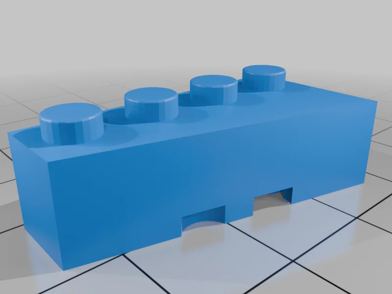 3D модель Совместимая модель 2x4 клиновидного камня - фото 1