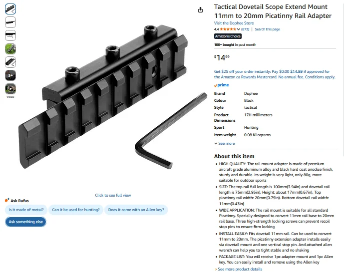 3D модель Устройство для взведения Beeman P17 на Picatinny - фото 4