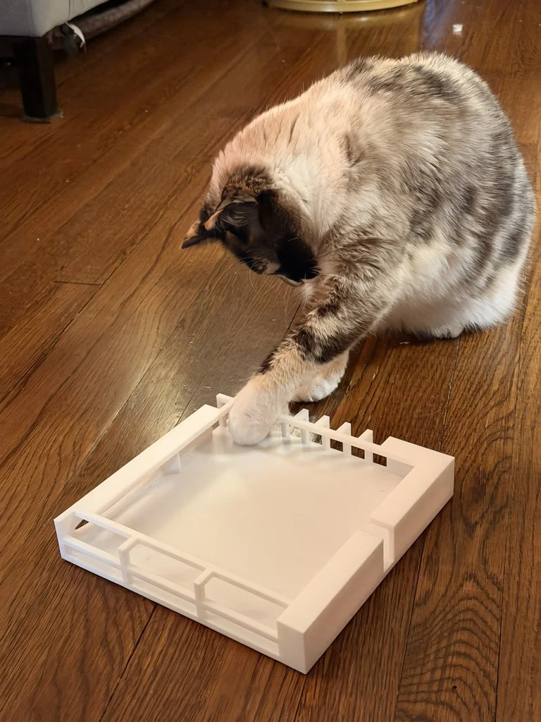 Игровая площадка для котов с мраморными шарами