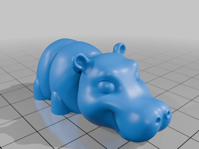 3D модель Подвижная модель детеныша гиппопотама - фото 7