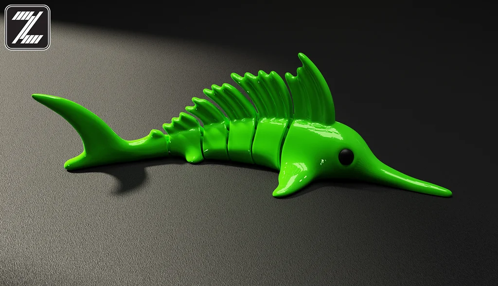 3D модель Артикулированный флэкси-рыба - фото 6