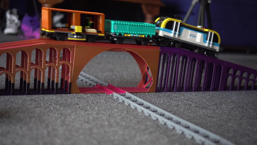 3D модель Мост для поезда Lego с уклоном 10 градусов - фото 2