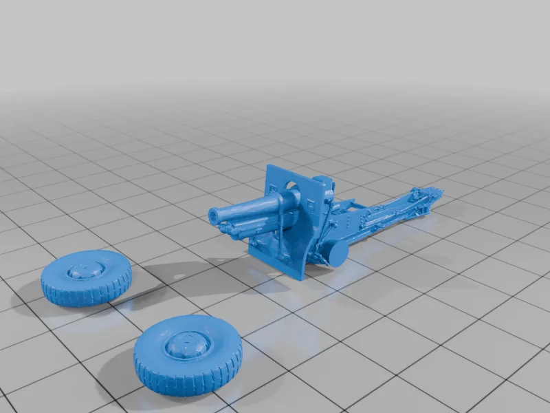 3D модель 155мм французская пушка Шнейдера 1940 года - фото 3