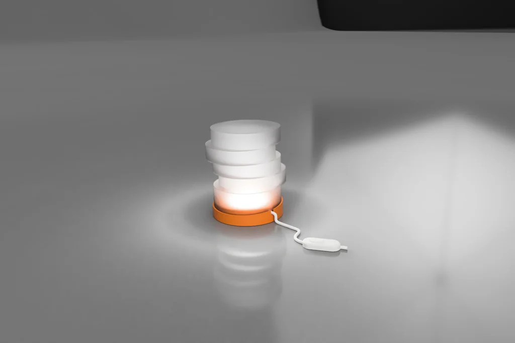 3D модель GlowStack – Спиральная настольная лампа - фото 4