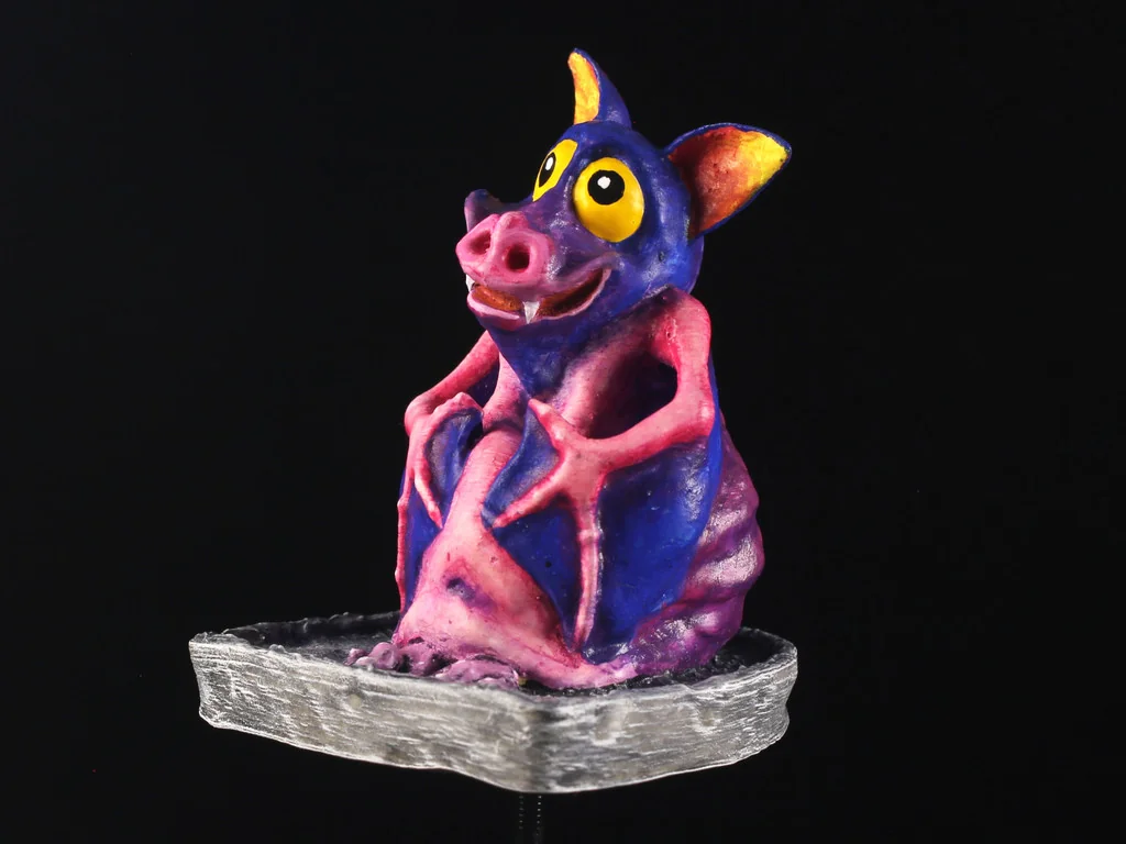 3D модель Пухлый вампирский летучая мышь на надгробии - фото 2