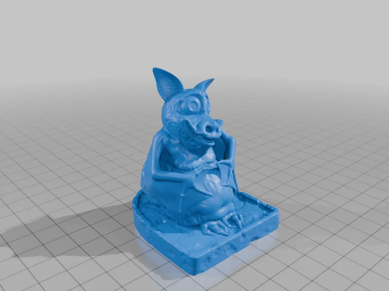 3D модель Пухлый вампирский летучая мышь на надгробии - фото 4