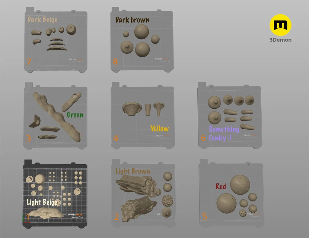 3D модель Магнитный набор грибов для Prusa Core One L - фото 4