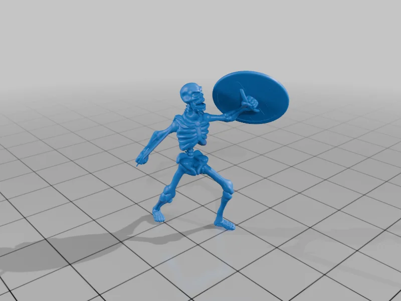 3D модель Скелеты с оружием: топор, меч и щит - фото 4