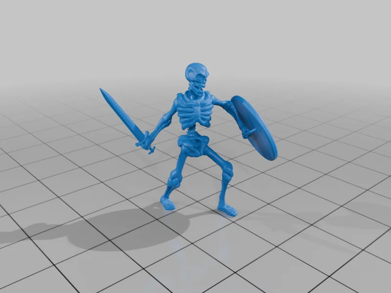 3D модель Скелеты с оружием: топор, меч и щит - фото 5