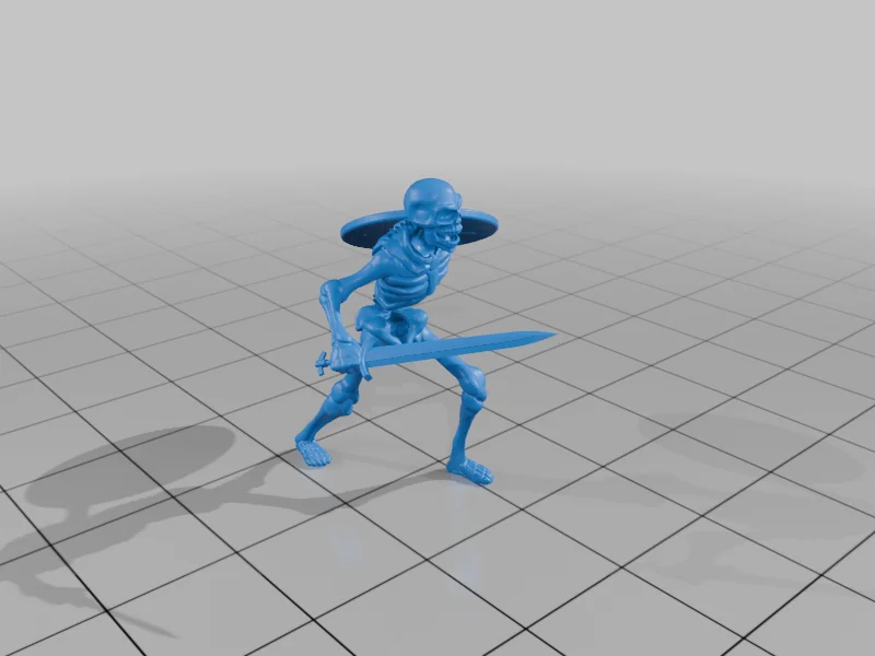 3D модель Скелеты с оружием: топор, меч и щит - фото 6