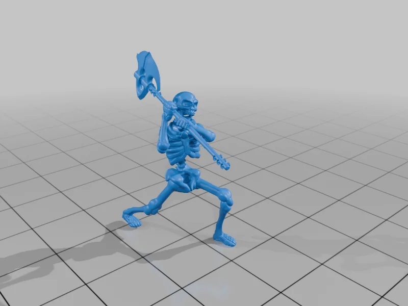 3D модель Скелеты с оружием: топор, меч и щит - фото 8