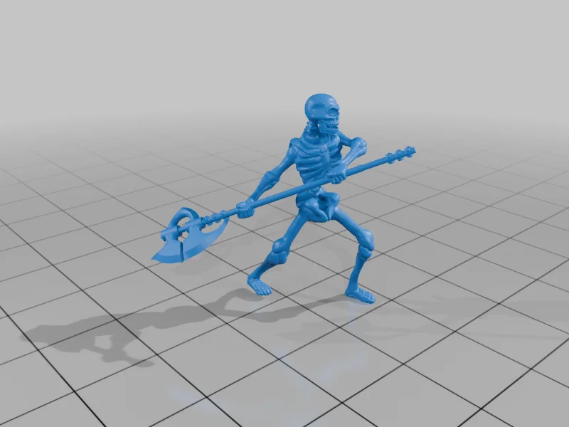 3D модель Скелеты с оружием: топор, меч и щит - фото 9