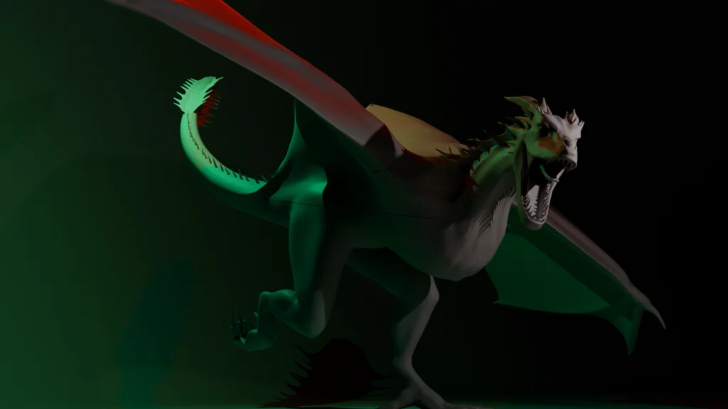 3D модель Дракон в позе с основанием - фото 4