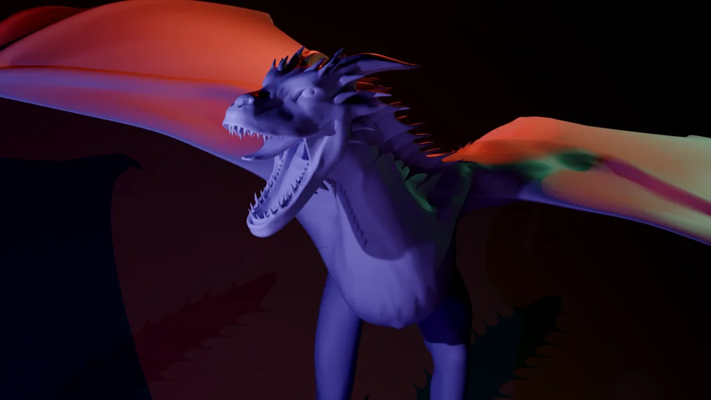 3D модель Дракон в позе с основанием - фото 6