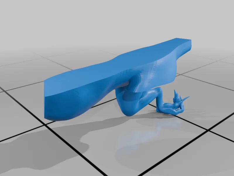 3D модель Дракон в позе с основанием - фото 12