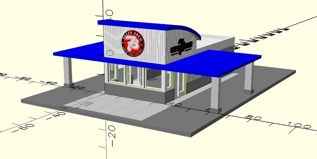 3D модель Модель 7Brew Coffee - Ностальгия в N масштабе - фото 1