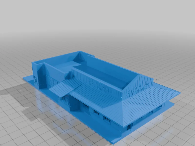 3D модель Модель N масштаба: Винтажный фастфуд - Biscuitville - фото 6