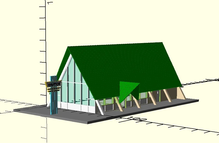 3D модель Вінтажний ресторан швидкого харчування - Mutts Amazing Hotdogs STL