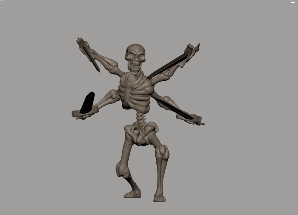 3D модель Четырехрукий скелет (2026) - фото 1
