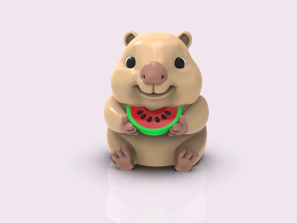 3D модель Капибара с арбузом - 3D модель - фото 1